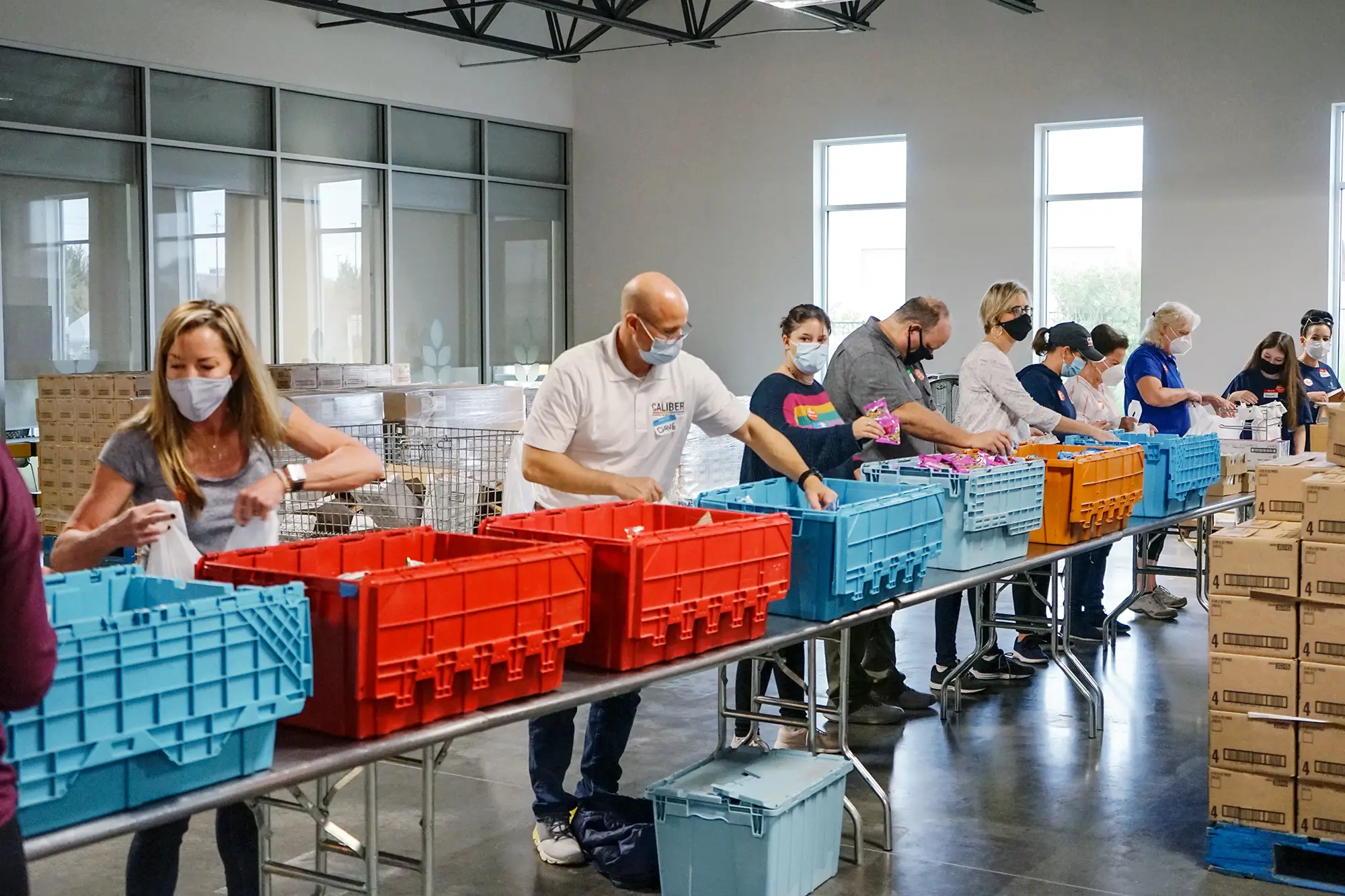 Caliber Annual Food drive donations being organized for local Food Banks.